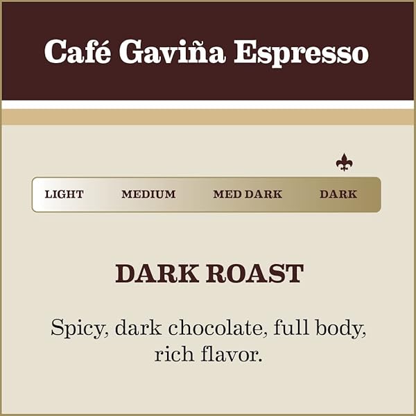 CAFÉ GAVIÑA ESPRESSO WHOLE BEAN COFFEE, DARK ROAST, BOLD BODY AND CHOCOLATE NOTES, 32 OZ BAG