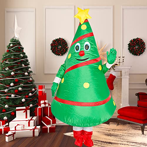 MINTER Inflatable Christmas tree Costume, Funny Christmas Cosplay Party Suit Costume Green Fancy