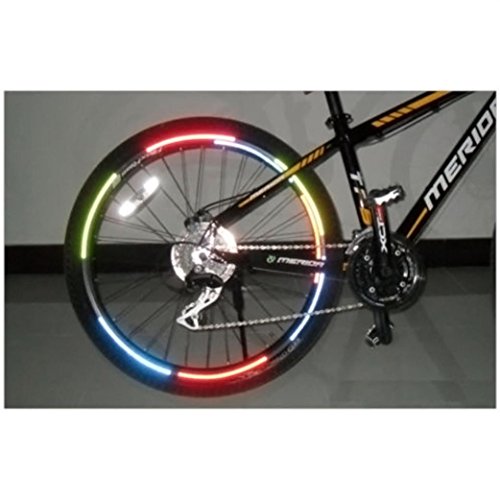 Feccile S-ports & Fit-ness Bike Reflective Sticker Bicycle Wheel Decal Cycling,1Pcs (Silver)