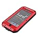 iPhone 5S Case,Gorilla Glass Luxury Aluminum Alloy Protective Metal Extreme Shockproof Military Bumper Heavy Duty Cover Shell Case Skin Protector for Apple iPhone 5/5S (Red)