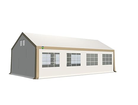 KC Partyzelt 4x8 m Pavillon Zelt 500g/m² - PVC Plane - Gartenzelt Festzelt Bierzelt - Rahmen aus Stahl - Inkl. Seitenwände & 