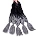 BACANA Ombre Braiding Hair 3 Packs (Black/Dark Grey) Synthetic Jumbo Braiding Hair Extension For Box Braids Hair Crochet Braids Twist 24 Inch