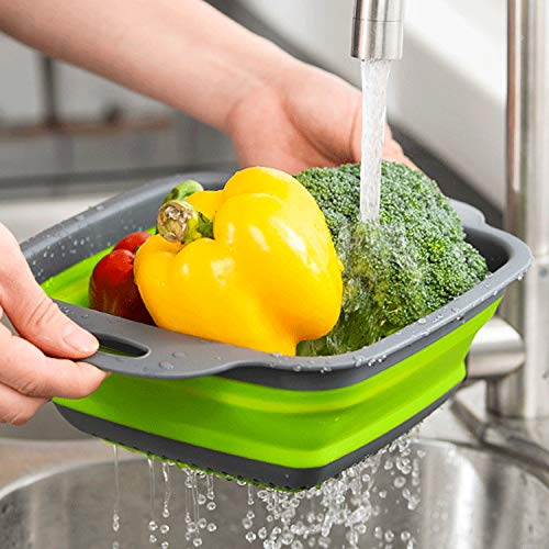 Practical Foldable Square Draining Basket Collapsible Colander
