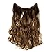 Invisible Secret Hidden Wire Clip in Hair Extensions 20-24 Inches Long Straight Wavy Curly Synthetic Hairpieces Miracle Translucent Fish Line Black Blonde Brown Ombrethumb 1