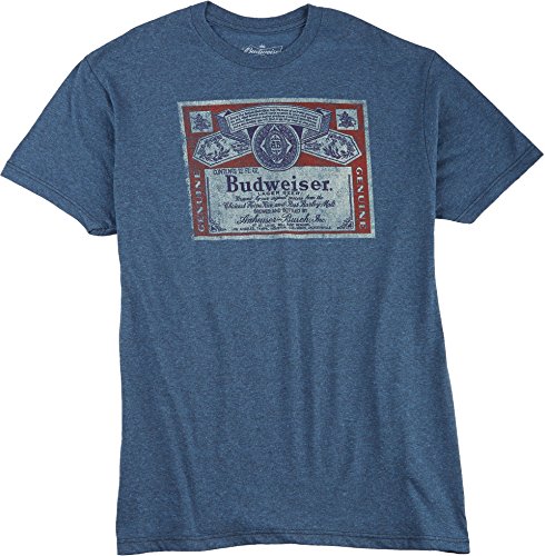 Budweiser Mens Label T-Shirt Large Indigo