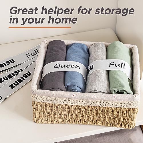 ZUBISU Bed Sheet Organizer Bands, Twin Size Sheet Labels for Bedding Storage 4PCs Pack, Elastic Sheet Set Organizer, Fitted Sheet Straps Bed Bands for Sheets Pillowcases Duvets, Twin 4PCs