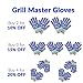 Grill Gloves Heat Resistant Extreme BBQ Gloves Oven Gloves Rated to 932f - Ideal Grilling Gloves by Grill Master (Black)