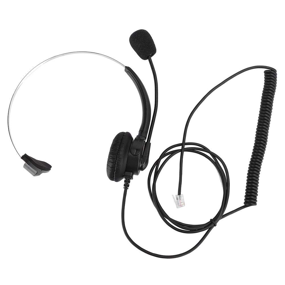 Elprico Monaural Headset, Equipped with Flexible Cable, Headset for Landline Phone, for Office Use for Home Telephone