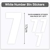 Sara Prints Pack of 3 White Bin Numbers 7 17 cm Self-Adhesive Waterproof view 3