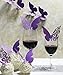 50pcs Butterfly Wedding Party Table Number Name Paper Place Cards Wine Glass Cup Decoration Wall Decals Sticker For Wedding Party Favor [Purple]