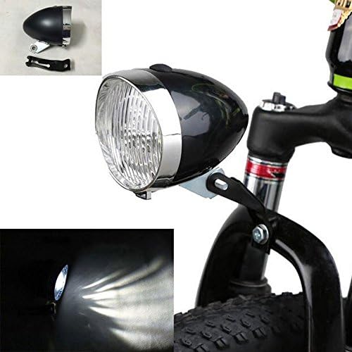 Classical Cool Silver Vintage Retro Cycling Front Light For Bicycle Headlight Retro Bike Fog Head Lamp Night Riding Safety Headlamp With Bracket（3 LEDs）