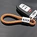 US85 For Audi Logo Emblem Key Chain Key Ring Metal Alloy BV Style Calf Leather Gift Decoration Accessories (Brown)