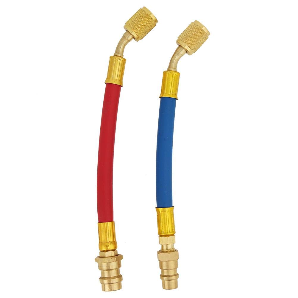 2 Piezas Air Conditioning Adapter,R134A to R12 1/4 Female Thread Air Conditioning Connector Refrigeration Tool of Brass Joints Air Conditioning Accessories (R134A to R12)