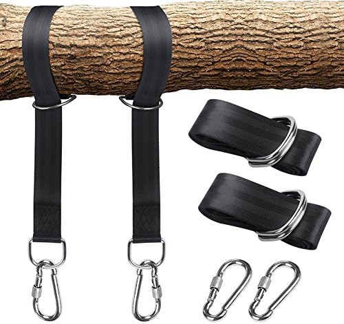 GThanos Tree Swing Hanging Straps, Outdoor Hammock Strong Swing Straps, with Two Sturdy Zinc Alloy Carabiners, for Camping Backpacking Patio Hammocks Childrens Swing and All Garden Swings