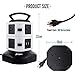 Asgens Power Strip,7 Way Outlets With 2 USB Port Charger 110-250V Charging Station Smart Power 2 Layers Socket Tower With 8.2 ft Extendable Cord