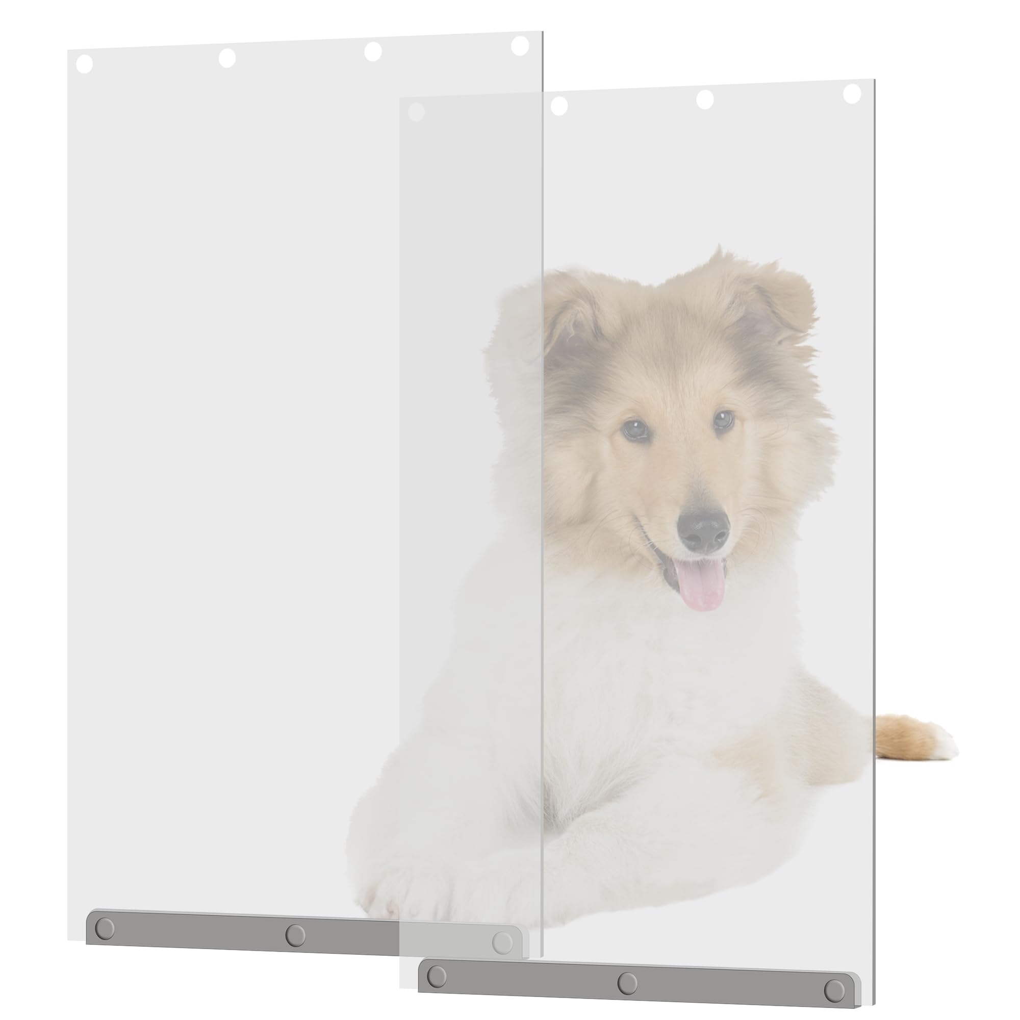Photo 1 of TonGass (2-Pack) Transparent Dog Door Flap Replacement Large Compatible with Ideal Pet Products Ruff Weather Dog Doors Model DSRWXL - 10" x 18" Pet Door Flap - Fit for Large Pets (up to 90 lbs)