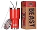 Beast 30 oz Tumbler Stainless Steel Vacuum Insulated Coffee Ice Cup Double Wall Travel Flask (Ladybug Red)