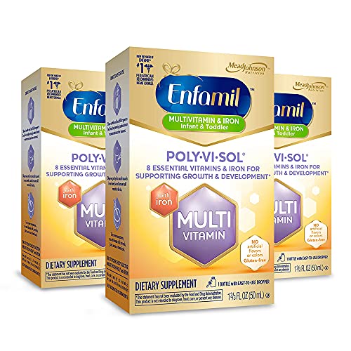 ENFAMIL POLY-VI-SOL MULTIVITAMIN SUPPLEMENT DROPS WITH IRON 50 ML (PACKS OF 3)