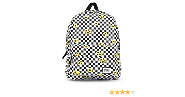 black and white checkered vans with sunflowers