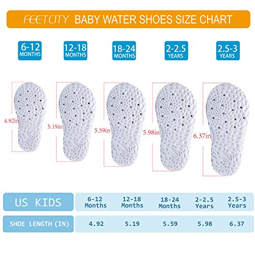 feetcity zapatos de agua calcetines de agua descalzo de secado rápido natación surf piscina playa zapato de yoga para bebés niños y niñas blanco 12-18 meses infantil