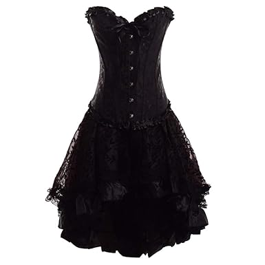 GRACEART Damen Gothic Röcke Spitzen Steampunk Korsett Kleid Cosplay Kostüm