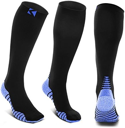 Compression Socks for Men &amp; Women - Keelyn Premium Graduated Compression Fit for Athletics Medical Running Shin Splints Flight Travel Pregnancy Diabetic, Boost Sports Performance Stamina and Recovery