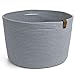 DENJA & CO Large Blanket Basket for Living Room - Decorative Woven Baskets for Storage | Cotton Rope Large Baskets for Blankets, Pillows, Toys, or Laundry | Light Gray (17.7