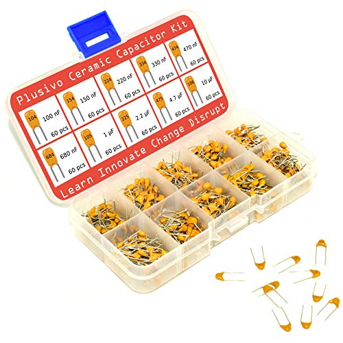 Ceramic Capacitor Assortment Kit Set of 600 Small Assorted Capacitors