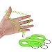 Feeko Plastic Wrist Coil Wrist Band Key Ring Chain for Outdoor Sport Green 6Pcs