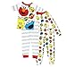 Sesame Street Gang Elmo Boys Girls 4 Piece Cotton Pajamas Set (2T, White/Multi)