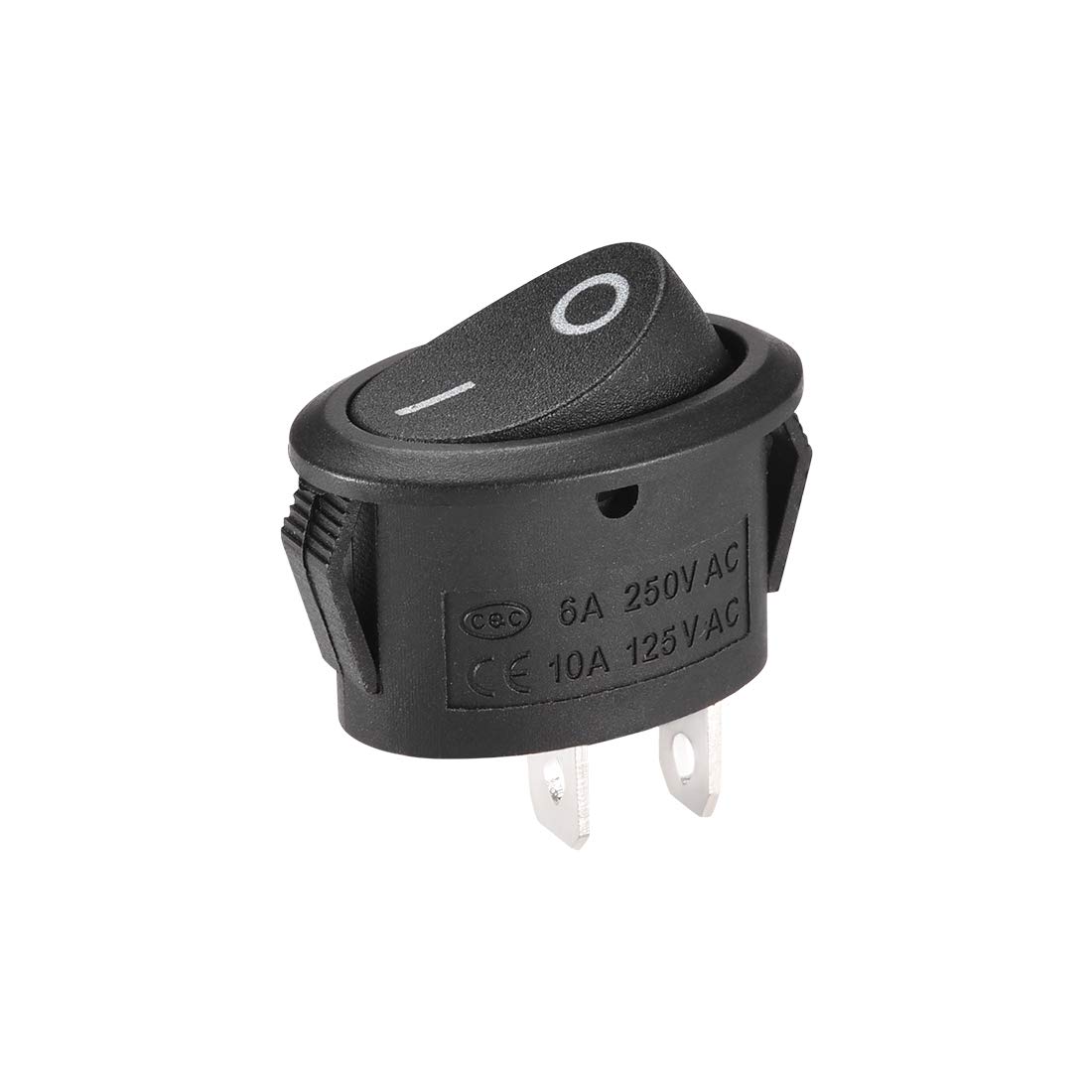 uxcell SPST Boat Rocker Switch Oval Toggle Switch for Boat Marine 2pins ON/OFF AC250V/6A 125V/10A 1pcs