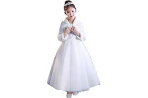 LeJulyeekay Girl's Faux fur Long Sleeves Bolero Capelet Jacket Coat Shrug Wraps