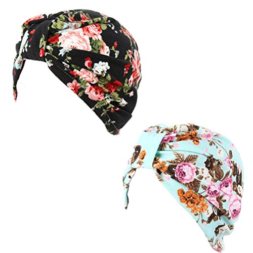 Nanxson tm 2 colors ladies girls floral indian turban hat pleated…
