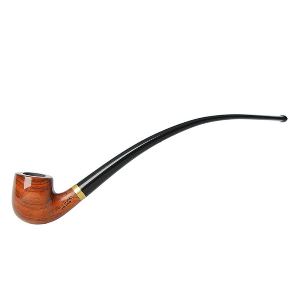 MUXIANG Churchwarden Tobacco Pipes Handmand Pearwood Long Tobacco Pipe 3 mm Metal Filters Pipe Accessories Knife Scraper Brush Bag Cleaners AD0008