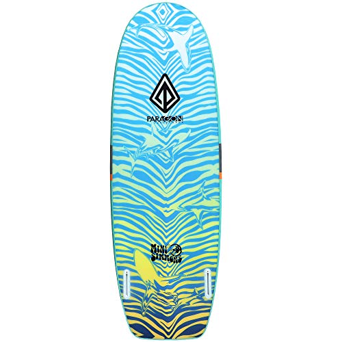 Paragon Surfboards Foamy Mini Simmons | Handshaped, Fast & Easy to Ride Performance Soft Top Surfboard | Unique FoamTech Material | 5'6" x 20.25" x 2.5" | Green/Orange | Future Fins Included - Thumbnail 2
