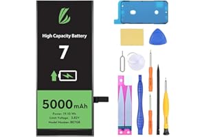 LL TRADER Battery for iPhone 7, 5000 mAh High Capacity 0 Cycle Replacement Battery for iPhone 7 Model A1660, A1778, A1779, A1780 with Full Set Repair Tool Kit & Adhesive
