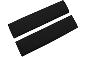 MIRKOO Car Seat Belt Cover Pad, 2-Pack Soft Car Safety Seat Belt Strap Shoulder Pad for Adults and Children, Suitable for Car Seat Belt, Backpack, Shoulder Bag, Upholstery for Vehicles (Black)