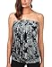 DJT Women's Tie Dye Sleeveless Stretchy Pleated Tube Top Medium Tie Dye_Black