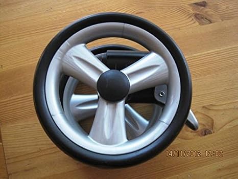 Peg Perego Doppel Vorder Rad schwarz für Pliko P3 komplett und Pliko Switch ab 2007 - 2010