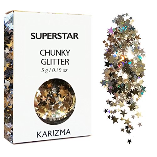 Superstar Chunky Glitter ✮ COSMETIC GLITTER KARIZMA ✮ Festival Beauty Makeup Face Body Hair Nails