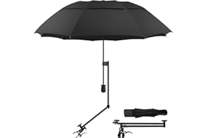 Patio Umbrellas UPF 50+ 360 ° Adjustable Shade Umbrella,Beach Umbrella with Universal Clamp,Beach Clamp on Umbrella,suitable 