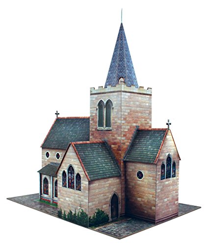 The CityBuilder Church Cardboard Model Making Kit - O Scale Model Railroad Building