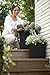 Keter Resin Wicker Cylinder Flower Pot Set of 3 Small, Medium, and Large Planters with Drainage Plugs for Outdoor or Indoor Plants