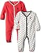 U.S. Polo Assn. Baby Girls' 2 Pack Long Sleeve Sleepers Or Play Rompers, Tea Berry, 6-9 Months
