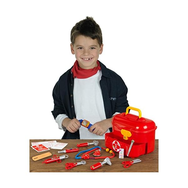 Theo Klein 4360 Arztkoffer I Inkl. elektronischem Blutdruckmessgerät I Zubehör für Doktor-Rollenspiele I Maße: 25 cm x 15 cm x 20 cm I Spielzeug für Kinder ab 3 Jahren – Bild 4