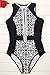 Women's One Piece Zipper Retro Print Bikini Push up Monokini Conjoined Bathing Retro Print,XL Suit UPS Post