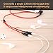 Poweradd Headphone Splitter, Stereo Audio Y Jack Spilitter Cable 3.5mm Male to 2 Port 3.5mm Female for Apple, Samsung, iPad, Computer, Media Players - Red