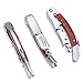 Tirain Stainless Steel Double Hinged Wine Bottle Opener with Corkscrew, Bottle Opener and Foil Cutter (carton package)