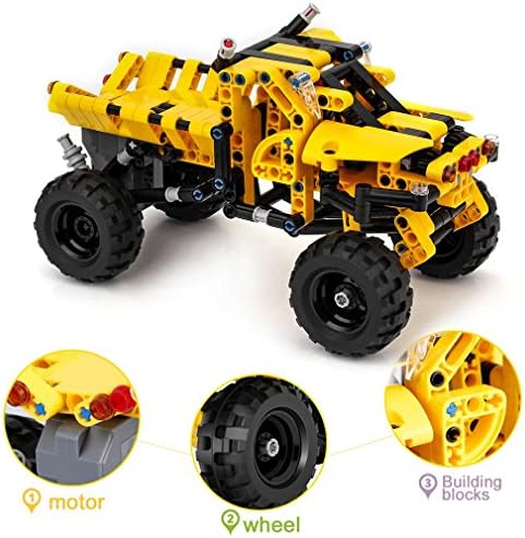 Building Blocks Toy YKS 402 Pieces Educational Engineering Toy DIY Electric Racer Learning Tank Set Improving Patience Concentration and Cognitive Skills with ABS Material for Boys/Girls Kids Gift