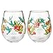Enesco Designs by Lolita Hummingbird Acrylic Stemless Wine Glasses, Set of 2, 17 oz.